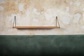 Single Shelf wandplank - Eiken-zwart, 80x20 cm - FRAMA
