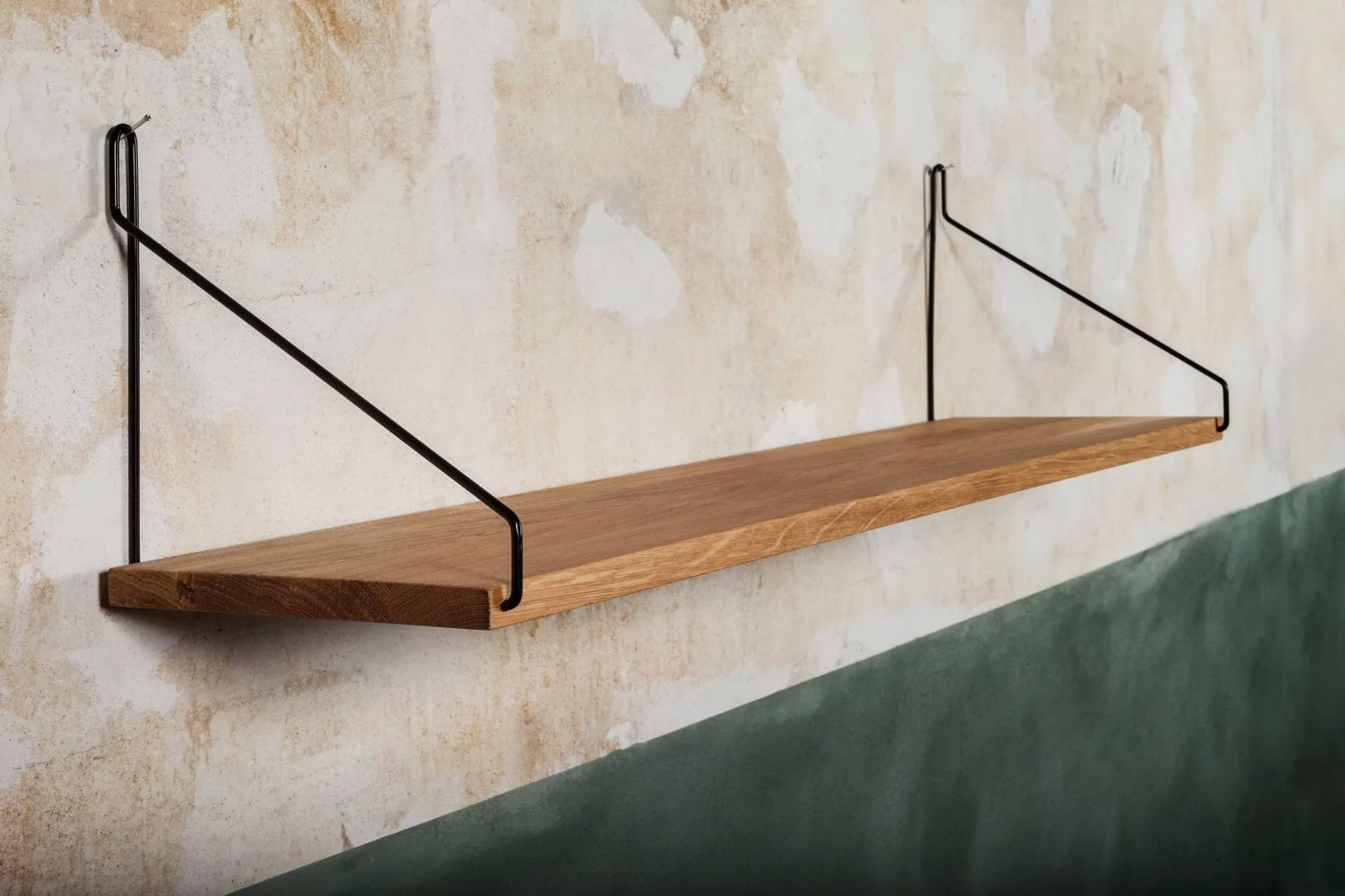 Single Shelf wandplank, Eiken-zwart, 80x20 cm FRAMA