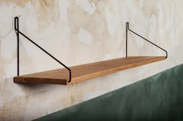 Single Shelf wandplank - Eiken-zwart, 80x20 cm - FRAMA