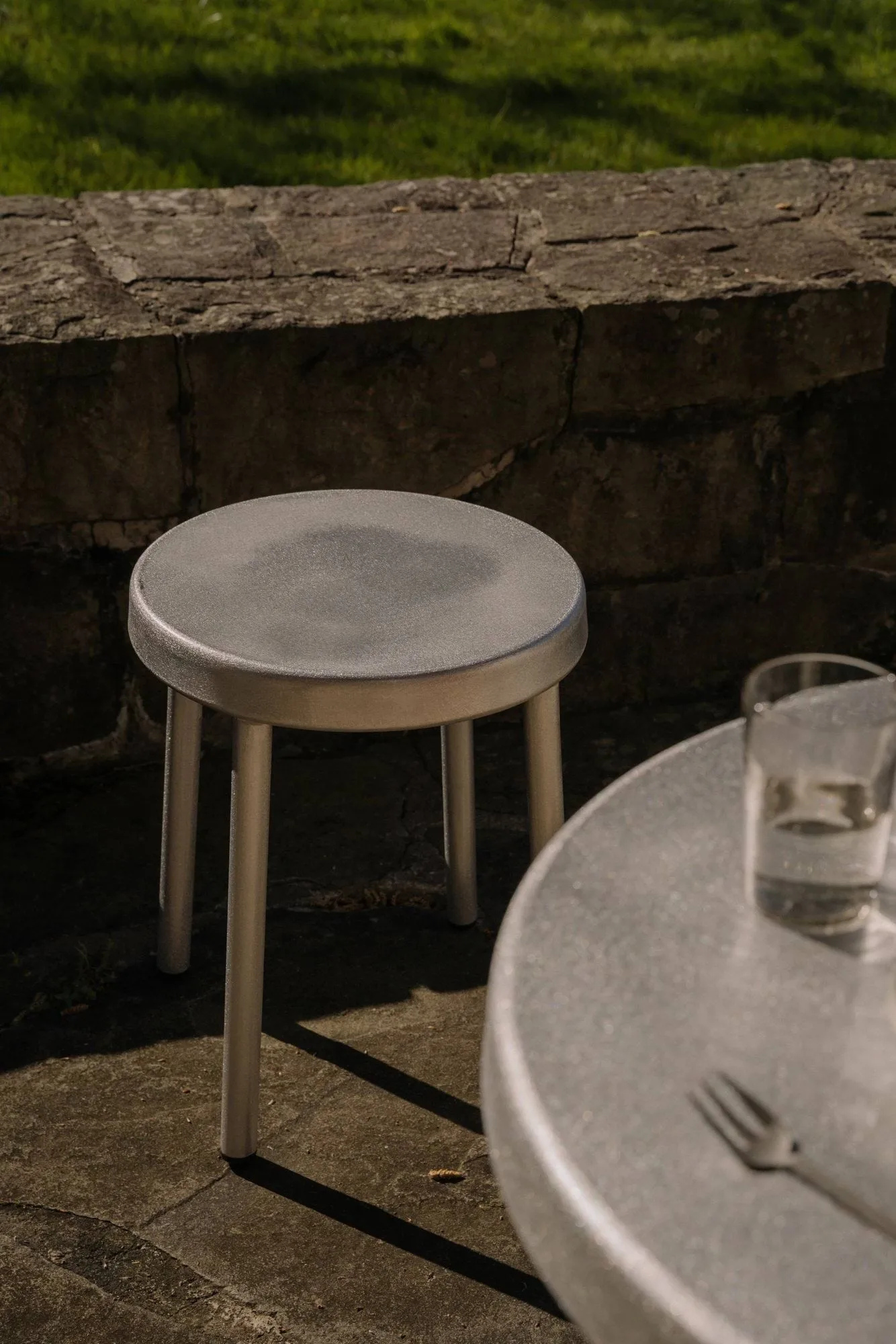 Tasca ronde kruk, Aluminium, H: 46 cm FRAMA