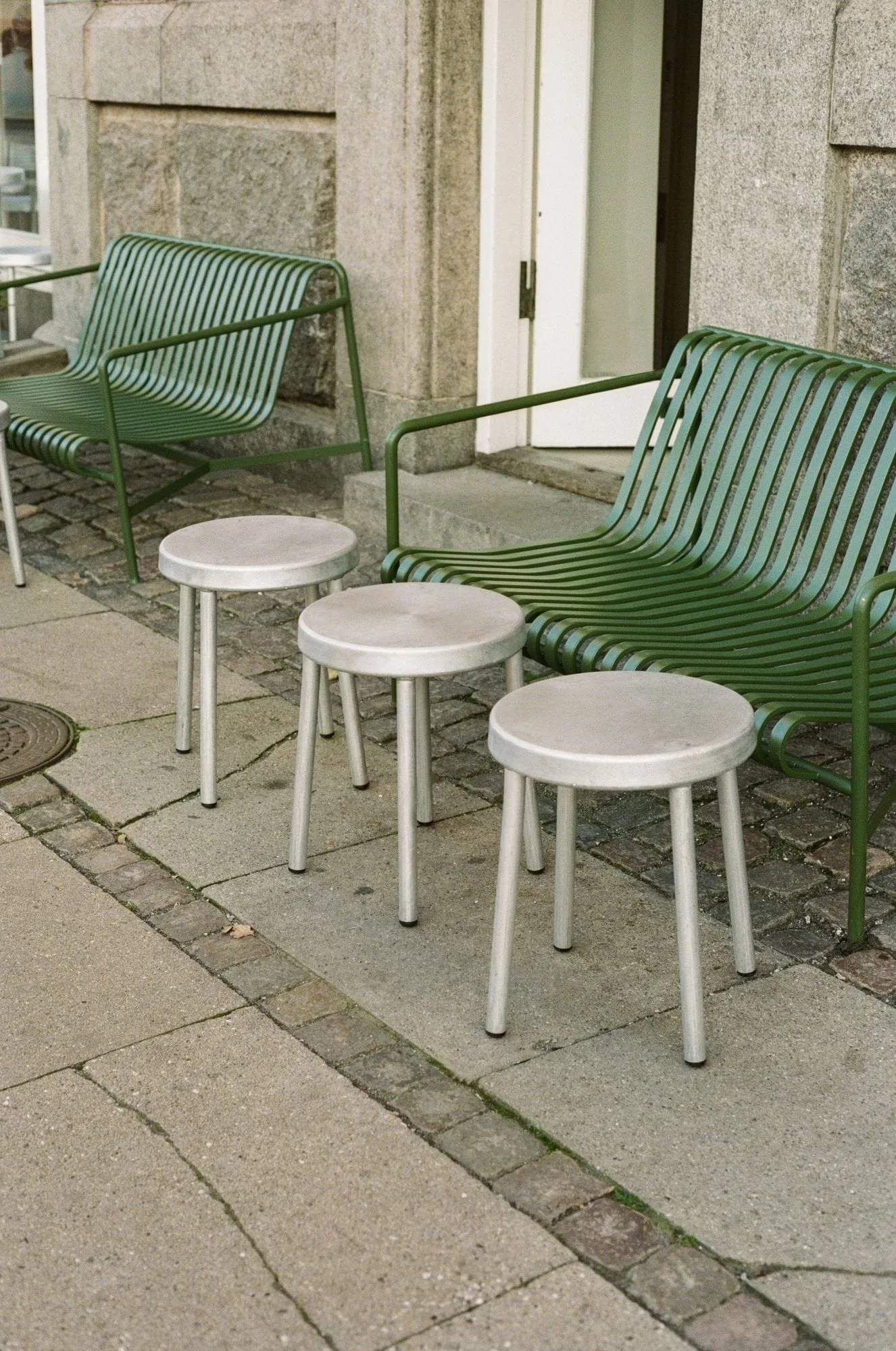 Tasca ronde kruk, Aluminium, H: 46 cm FRAMA