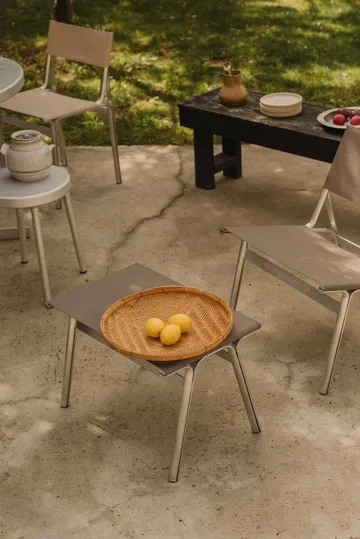 Union kruk - Aluminium-Sandstone Linen, H: 40,6 cm - FRAMA