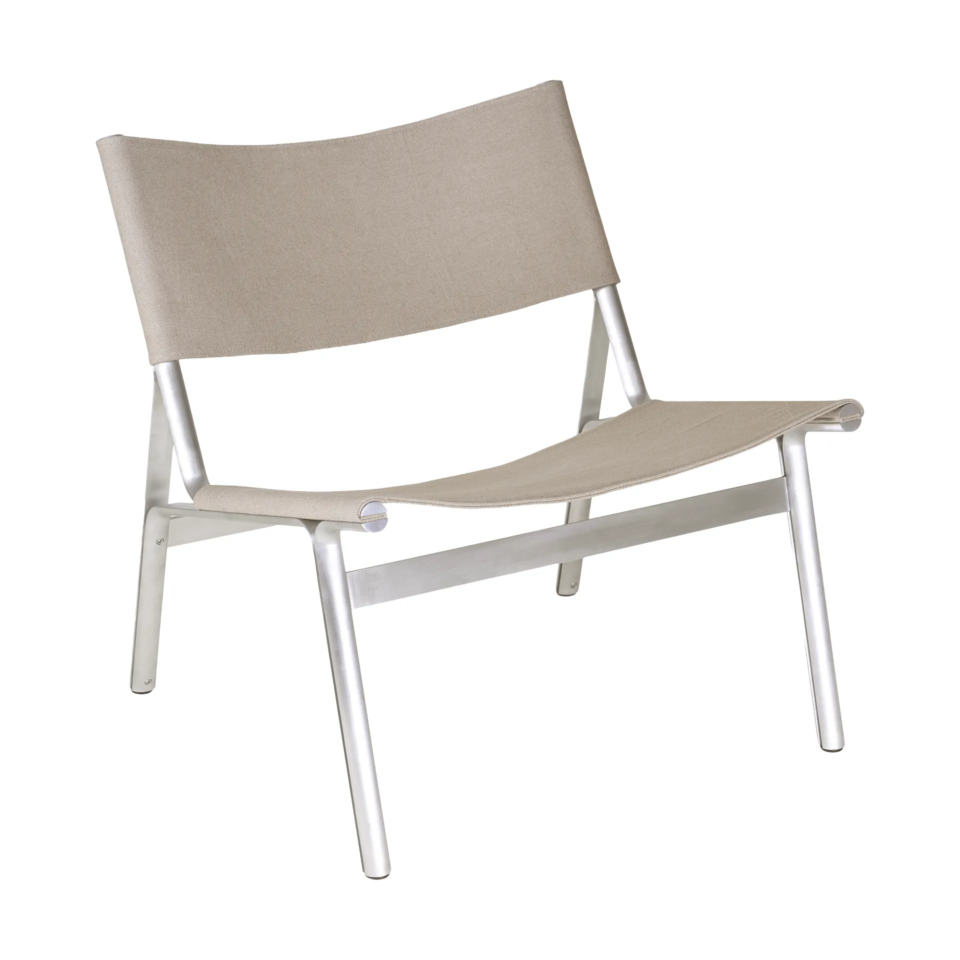 Union loungestoel, Aluminium-Sandstone Linen FRAMA