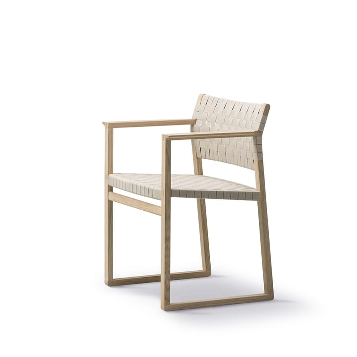 BM62 armstoel - Geflochtene naturel-geoliede eiken standaard - Fredericia Furniture