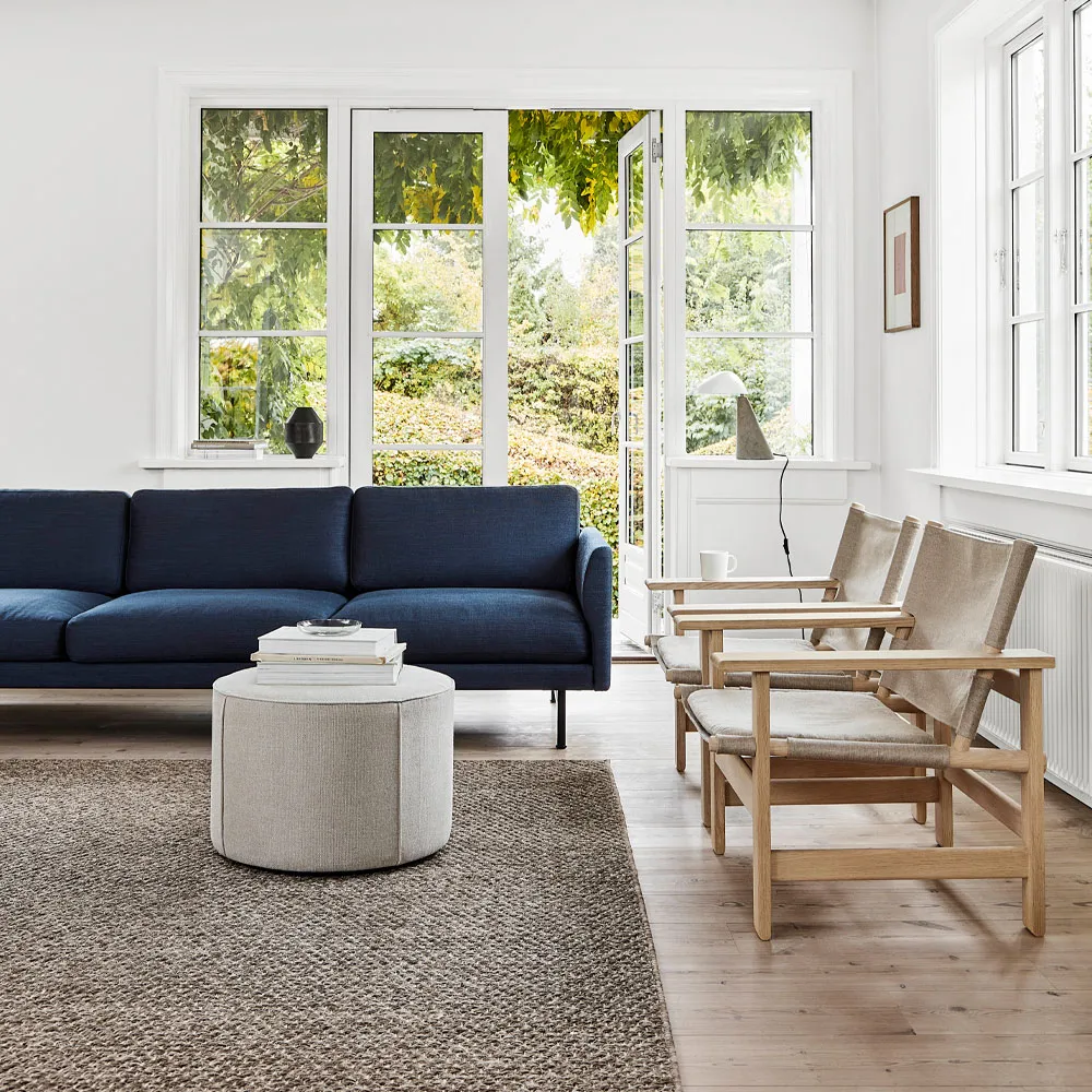 Calmo 5623 bank, Sunniva 242-zwart staal Fredericia Furniture