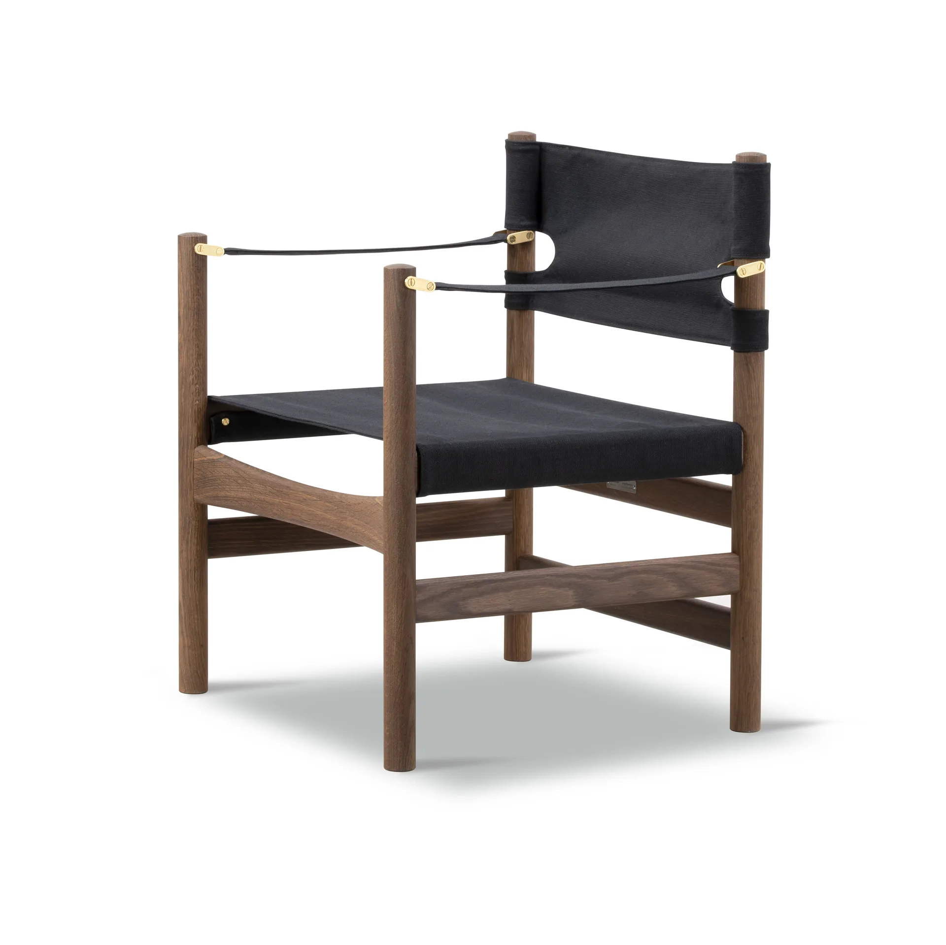 Canvas 21 armstoel, Zwart canvas-geoliede eik Fredericia Furniture