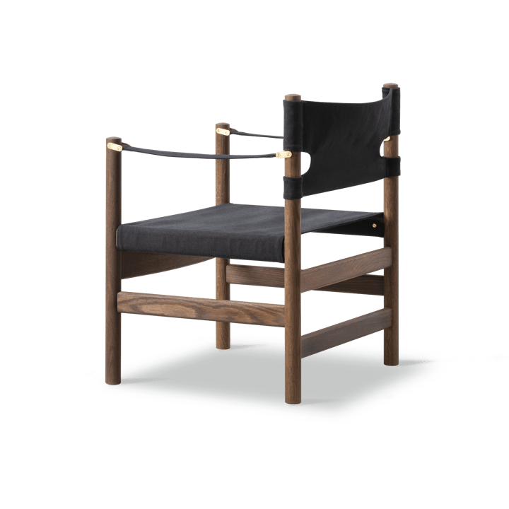 Canvas 21 armstoel, Zwart canvas-geoliede eik Fredericia Furniture