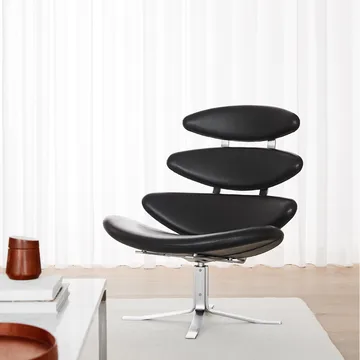 Corona fauteuil - Leer Omni 301 – chromen frame - Fredericia Furniture