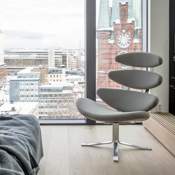 Corona fauteuil - Leer Omni 301 – chromen frame - Fredericia Furniture