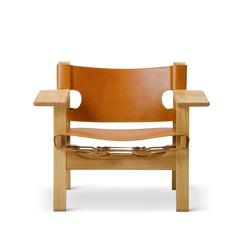 De Spaanse stoel fauteuil, Leder cognac-geoliede eik Fredericia Furniture