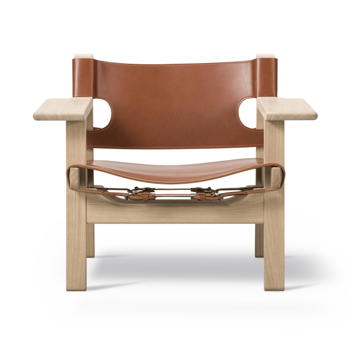 De Spaanse stoel fauteuil - Leder cognac-licht geoliede eik - Fredericia Furniture