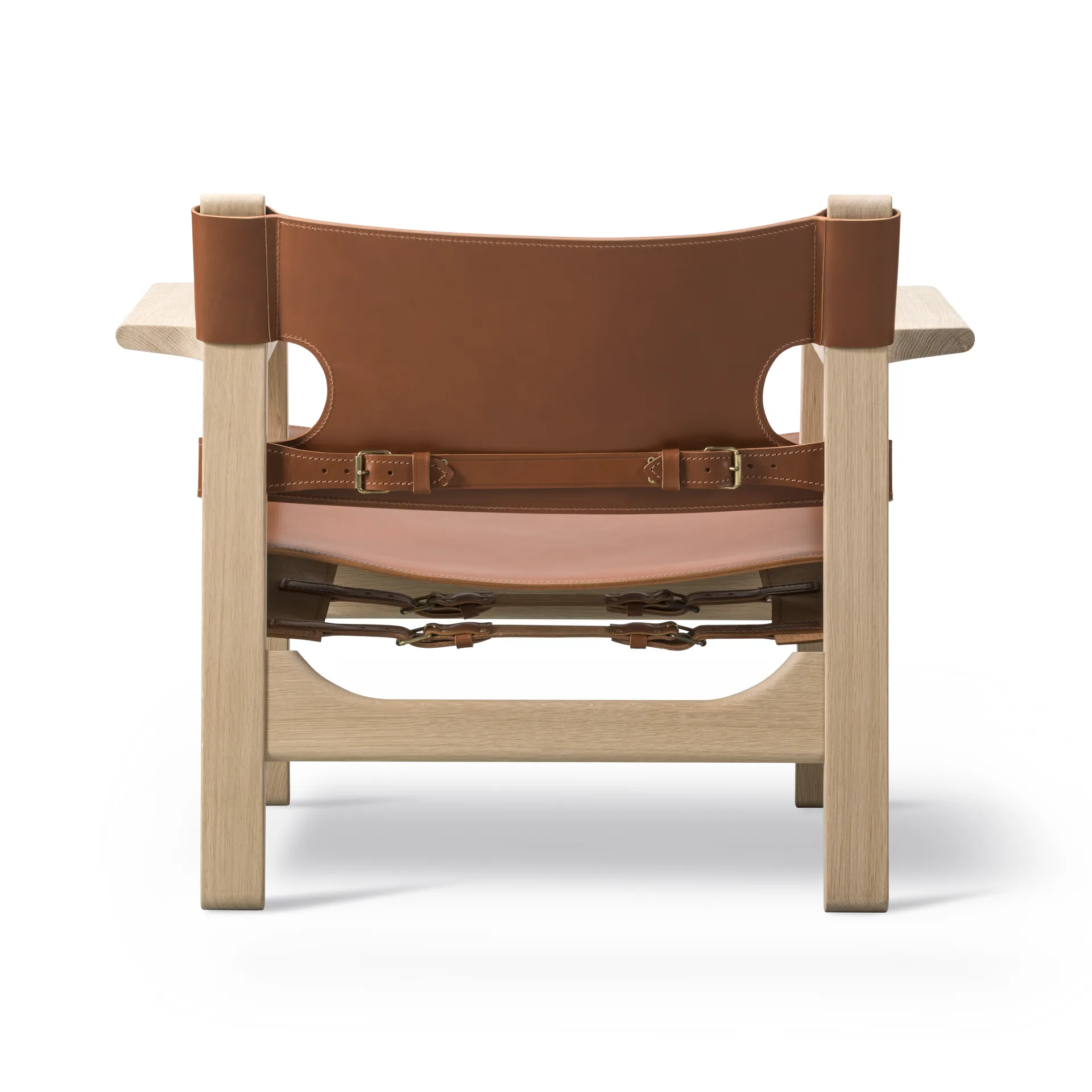 De Spaanse stoel fauteuil, Leder cognac-licht geoliede eik Fredericia Furniture