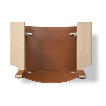De Spaanse stoel fauteuil - Leder cognac-licht geoliede eik - Fredericia Furniture