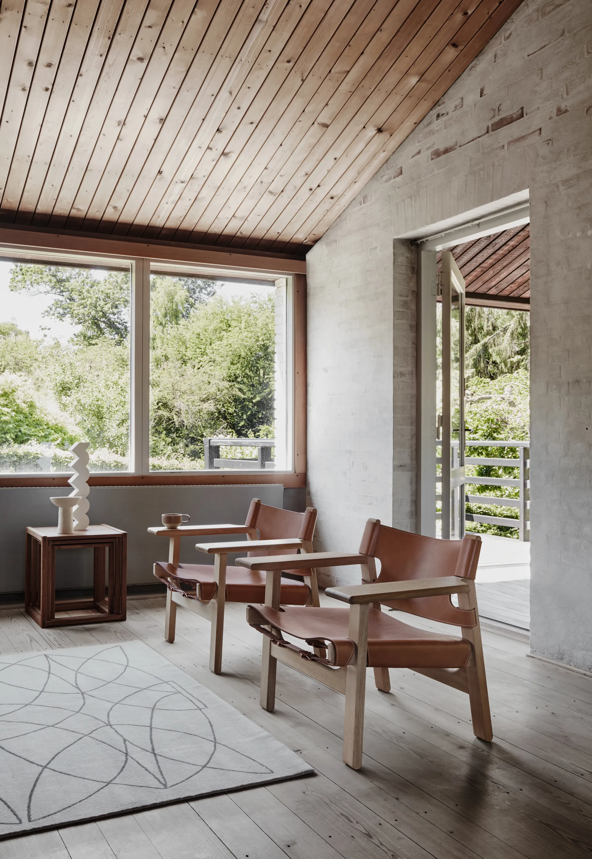 De Spaanse stoel fauteuil, Leder cognac-licht geoliede eik Fredericia Furniture