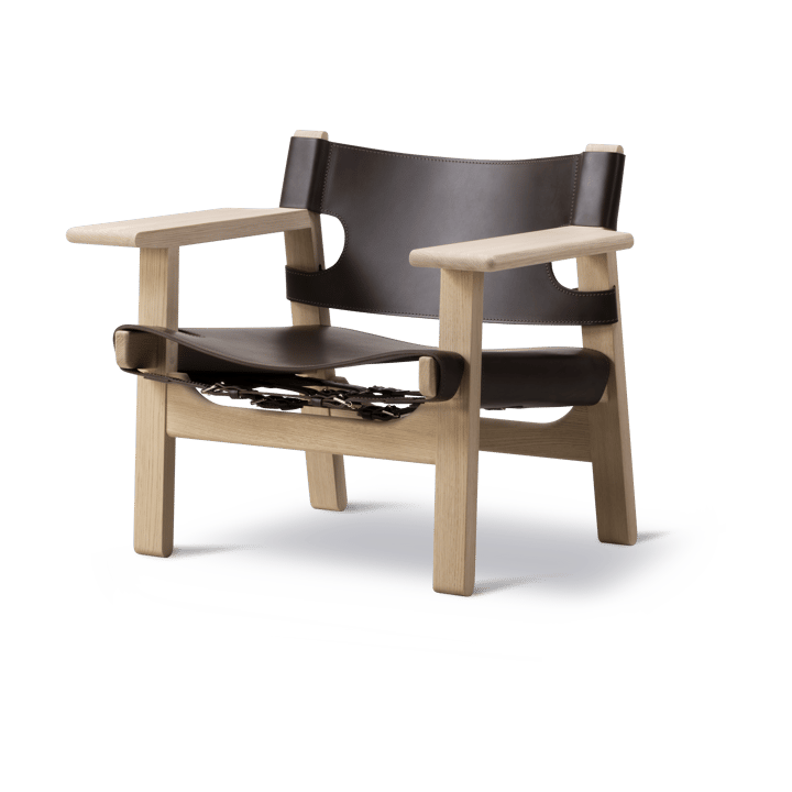 De Spaanse stoel fauteuil - Leder donkerbruin-geoliede eik - Fredericia Furniture