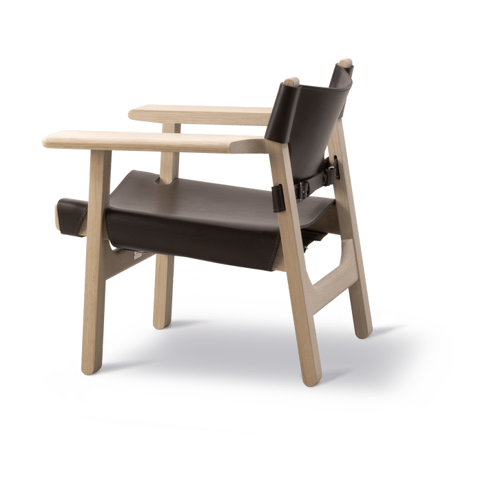 De Spaanse stoel fauteuil, Leder donkerbruin-geoliede eik Fredericia Furniture