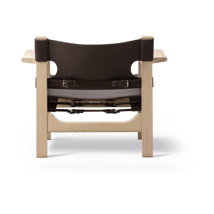 De Spaanse stoel fauteuil, Leder donkerbruin-geoliede eik Fredericia Furniture