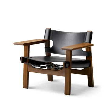 De Spaanse stoel fauteuil - Leder zwart-gerookte eik - Fredericia Furniture