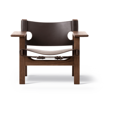 De Spaanse stoel fauteuil - Leer donkerbruin-geoliede notenhout - Fredericia Furniture