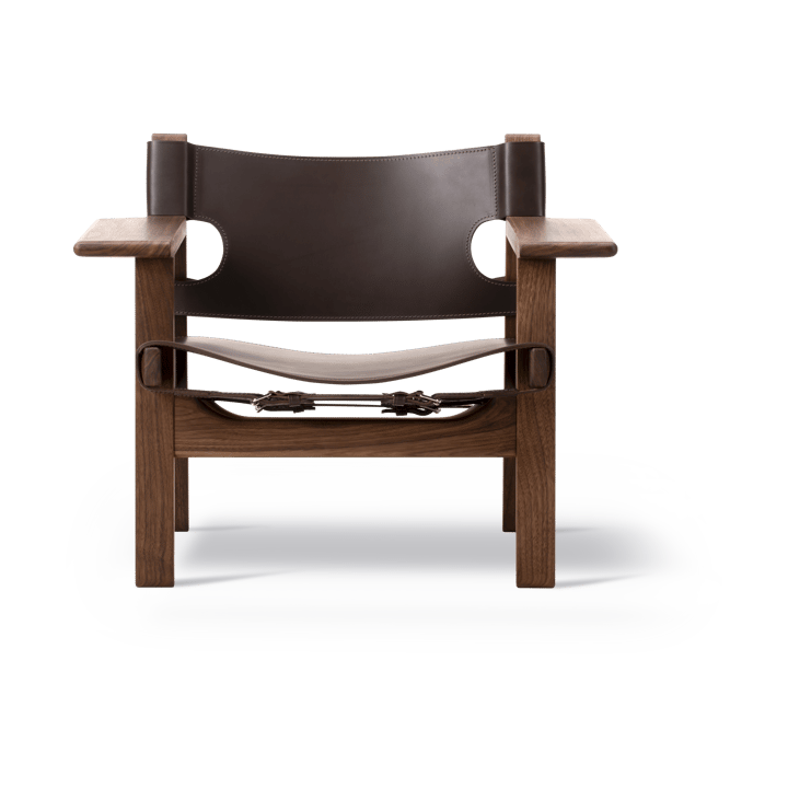 De Spaanse stoel fauteuil, Leer donkerbruin-geoliede notenhout Fredericia Furniture
