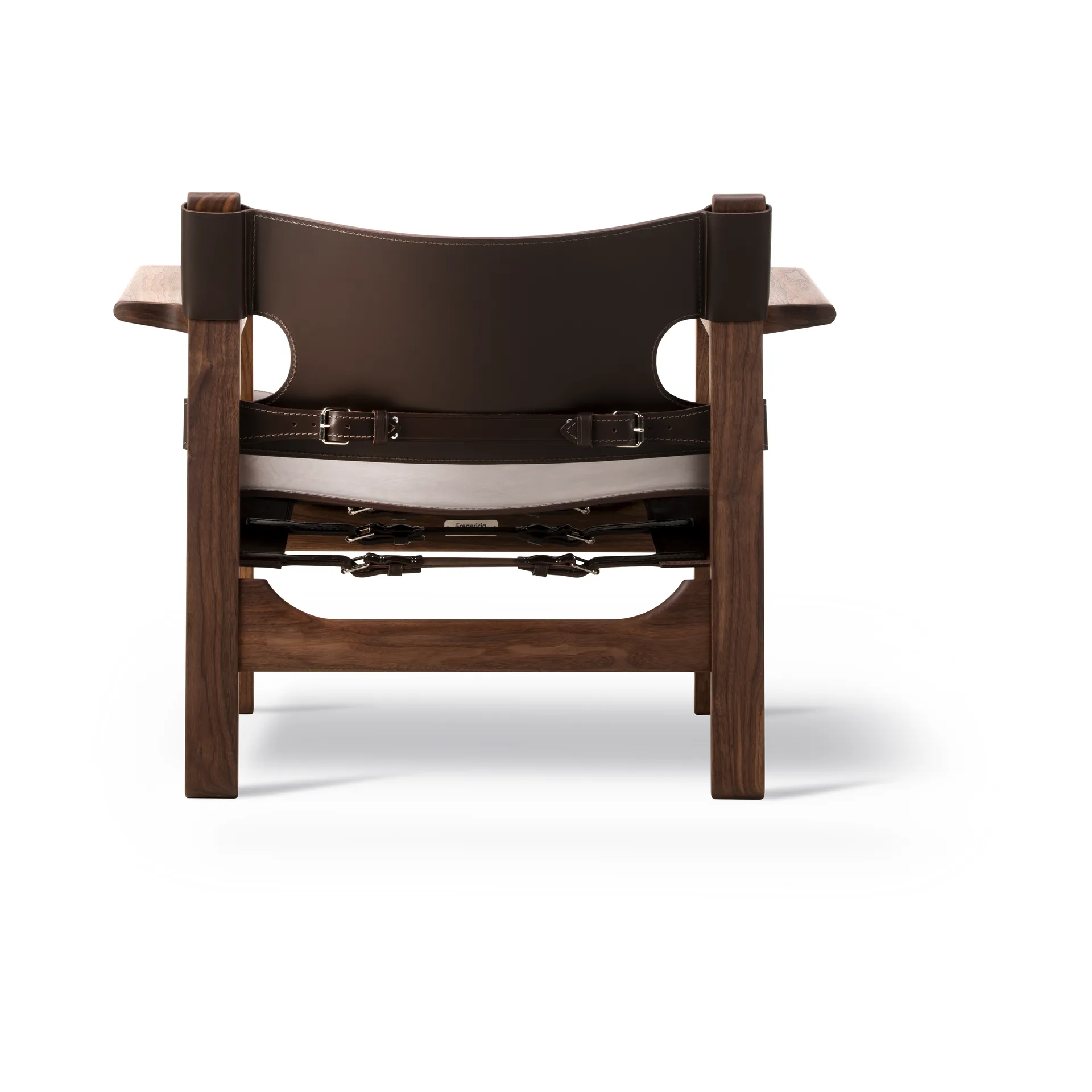 De Spaanse stoel fauteuil, Leer donkerbruin-geoliede notenhout Fredericia Furniture