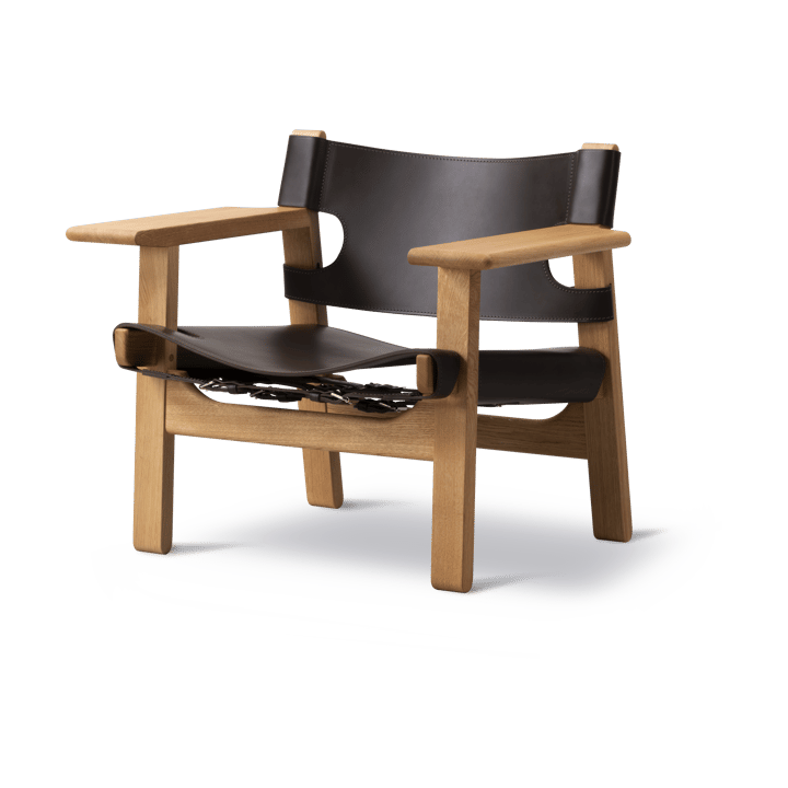 De Spaanse stoel fauteuil - Leer donkerbruin-oliegevend eik - Fredericia Furniture