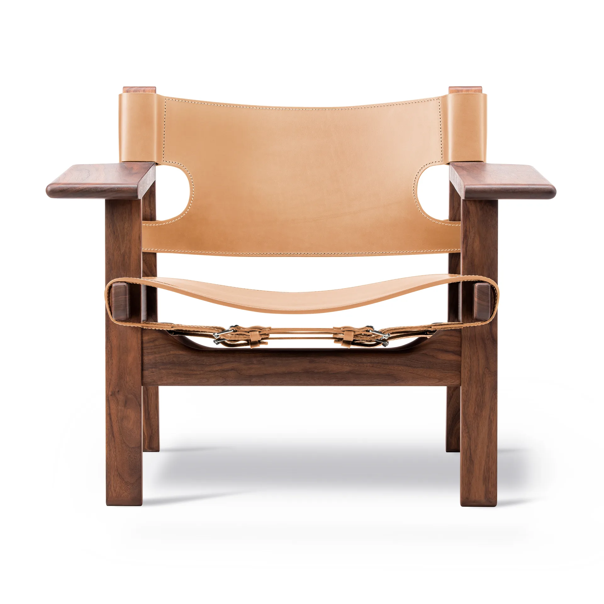 De Spaanse stoel fauteuil, Leer naturel-olie walnoot Fredericia Furniture