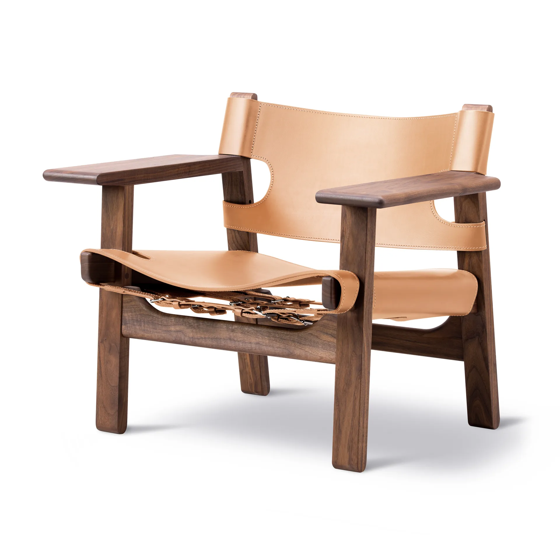 De Spaanse stoel fauteuil, Leer naturel-olie walnoot Fredericia Furniture
