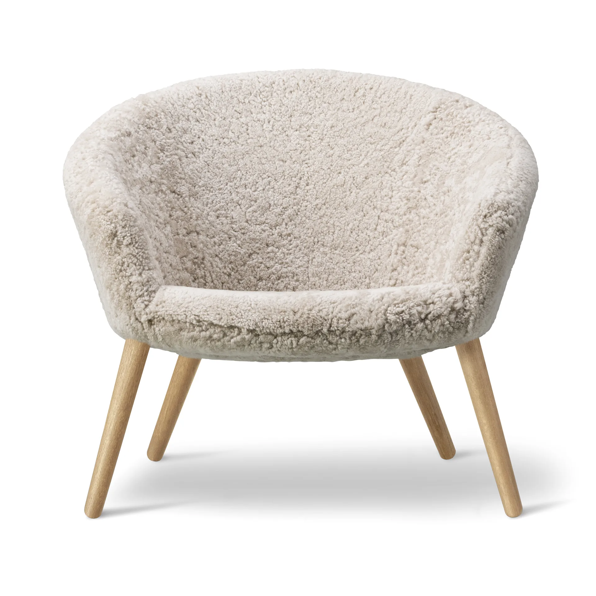 Ditzel loungestoel schapenvacht, Moonlight-eik Fredericia Furniture