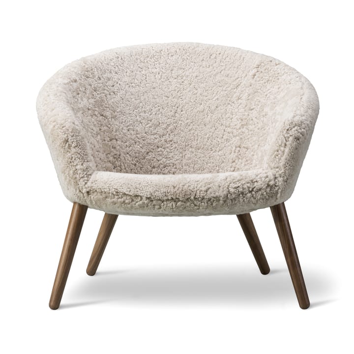Ditzel loungestoel schapenvacht - Moonlight-walnut - Fredericia Furniture