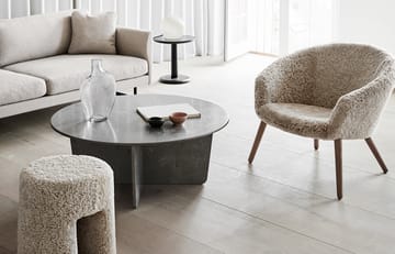 Ditzel loungestoel schapenvacht - Moonlight-walnut - Fredericia Furniture