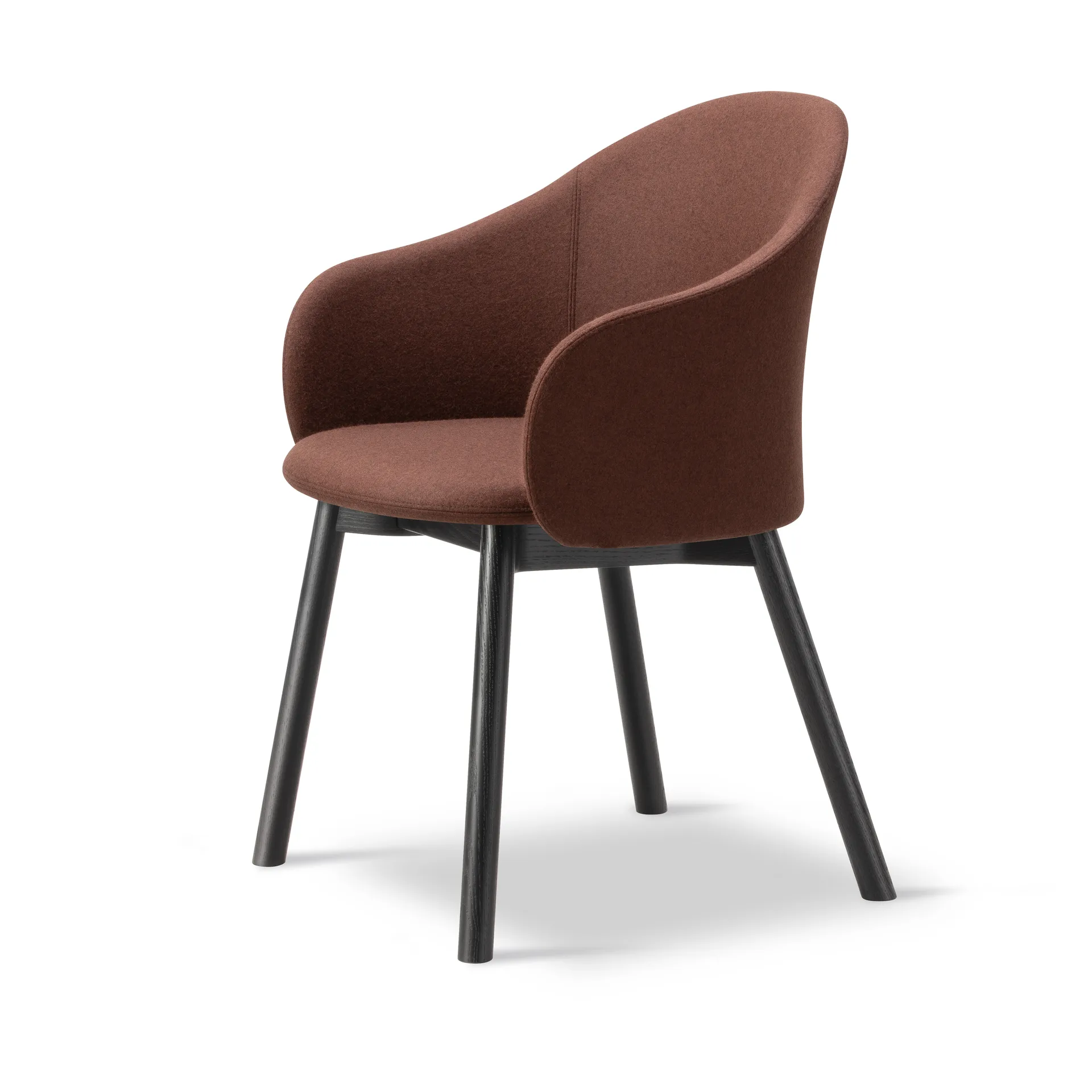 Gomo Armchair fauteuil houten onderstel, Blazer CUZ4D Dunalk-zwartgelakte eik Fredericia Furniture