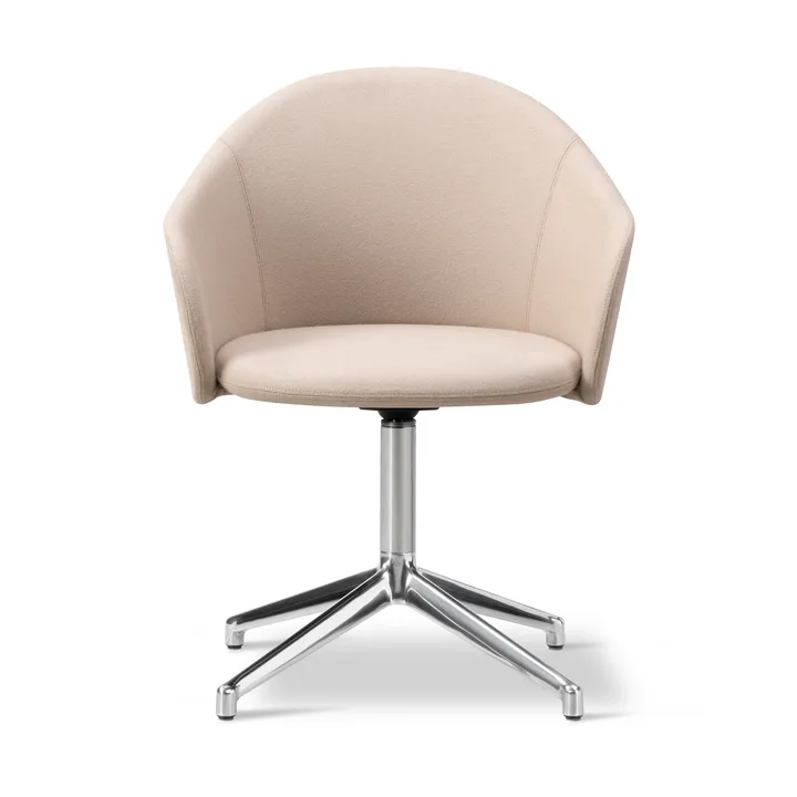 Gomo Armchair fauteuil swivel base 4-star - Blazer CUZ47 Fairfield-gepolijst aluminium - Fredericia Furniture