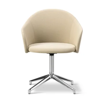 Gomo Armchair fauteuil swivel base 4-star - Mylla 811-gepolijst aluminium - Fredericia Furniture