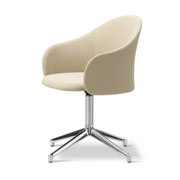 Gomo Armchair fauteuil swivel base 4-star - Mylla 811-gepolijst aluminium - Fredericia Furniture