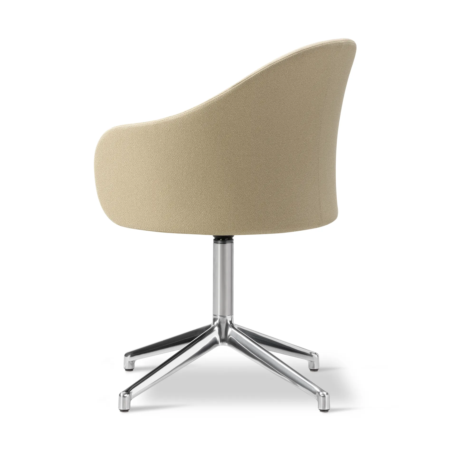 Gomo Armchair fauteuil swivel base 4-star, Mylla 811-gepolijst aluminium Fredericia Furniture