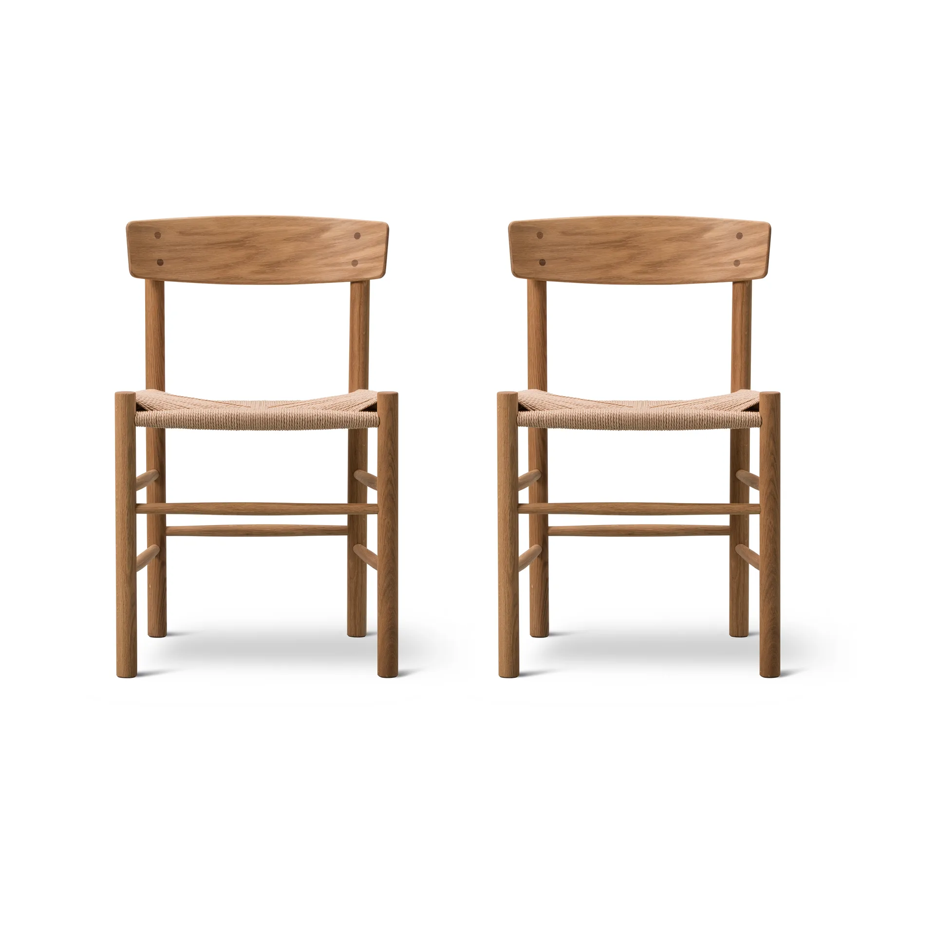 J39 stoel, Geolied eik-gevlochten naturel, 2-pack Fredericia Furniture