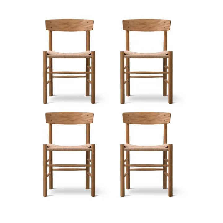 J39 stoel, Geolied eik-gevlochten naturel, 4-pack - Fredericia Furniture