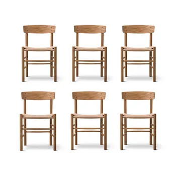 J39 stoel, Geolied eik-gevlochten naturel, 6-pack - Fredericia Furniture