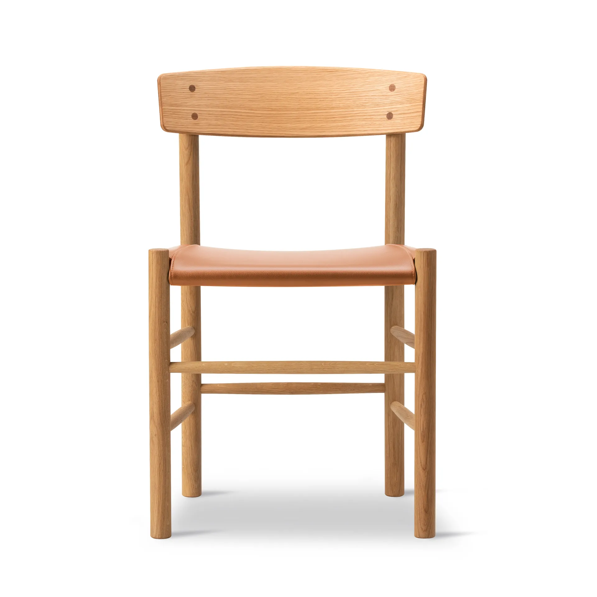 J39 stoel, Geolied eiken – leer Omni 307 cognac Fredericia Furniture