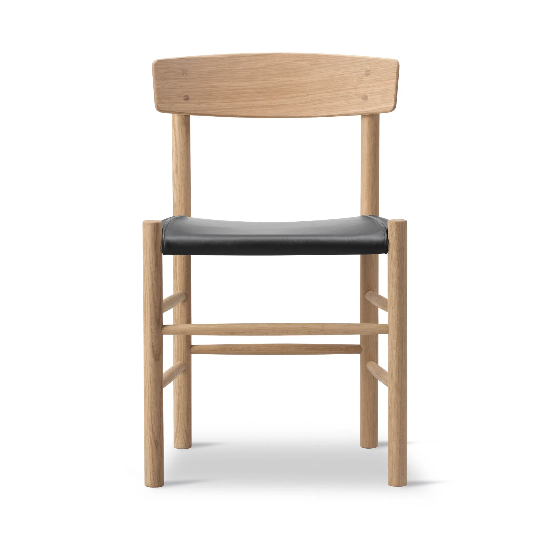 J39 stoel, Gezeept eik-leer Omni 301 Black Fredericia Furniture