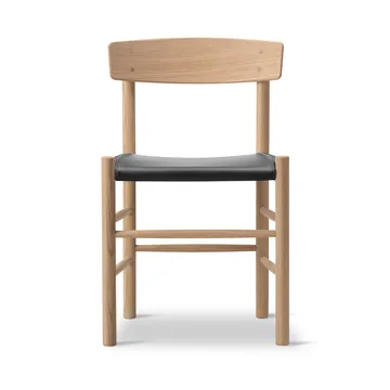 J39 stoel - Gezeept eik-leer Omni 301 Black - Fredericia Furniture