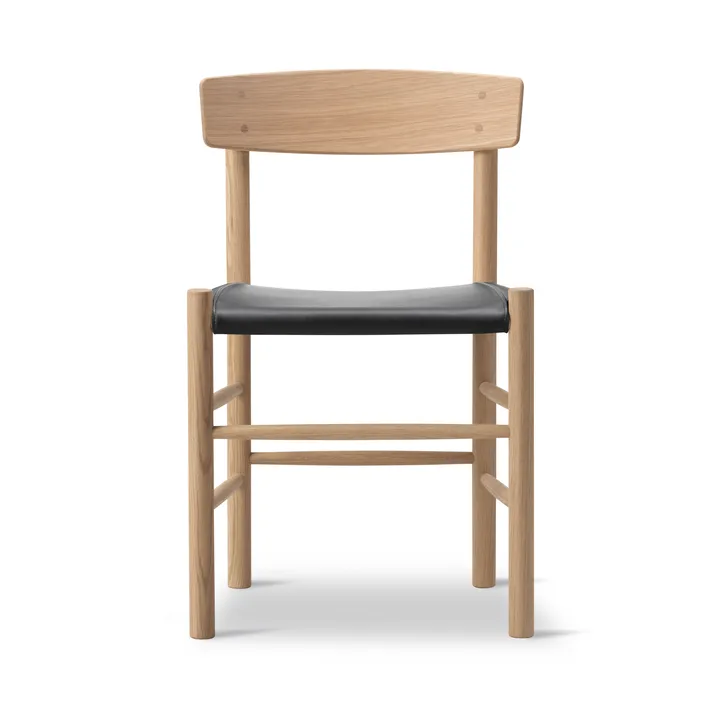 J39 stoel - Gezeept eik-leer Omni 301 Black - Fredericia Furniture