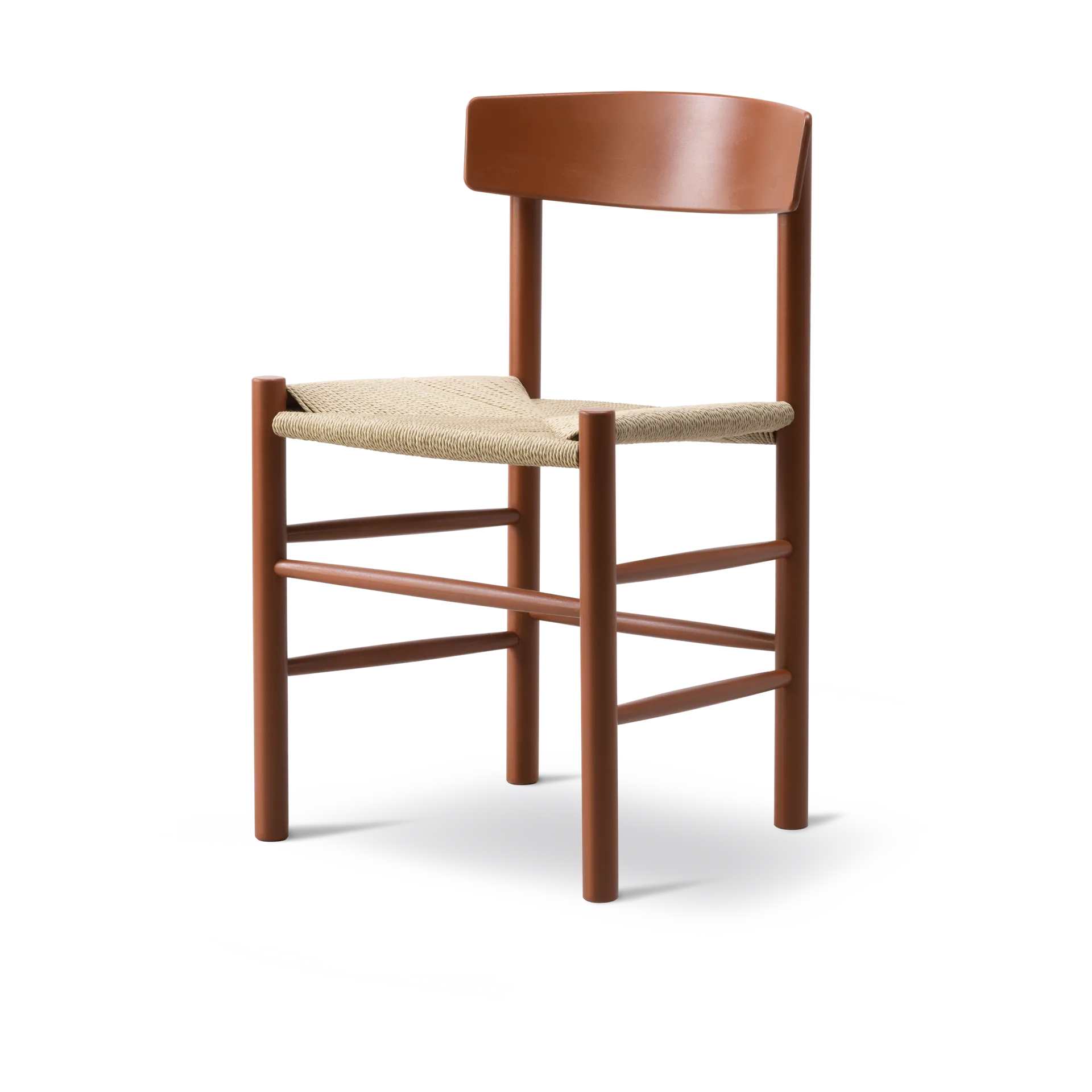 J39 stoel, Heritage red – gevlochten natuur Fredericia Furniture