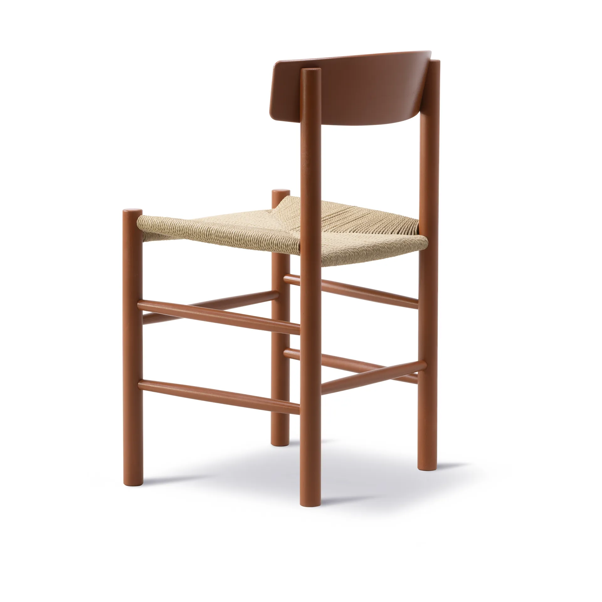 J39 stoel, Heritage red – gevlochten natuur Fredericia Furniture