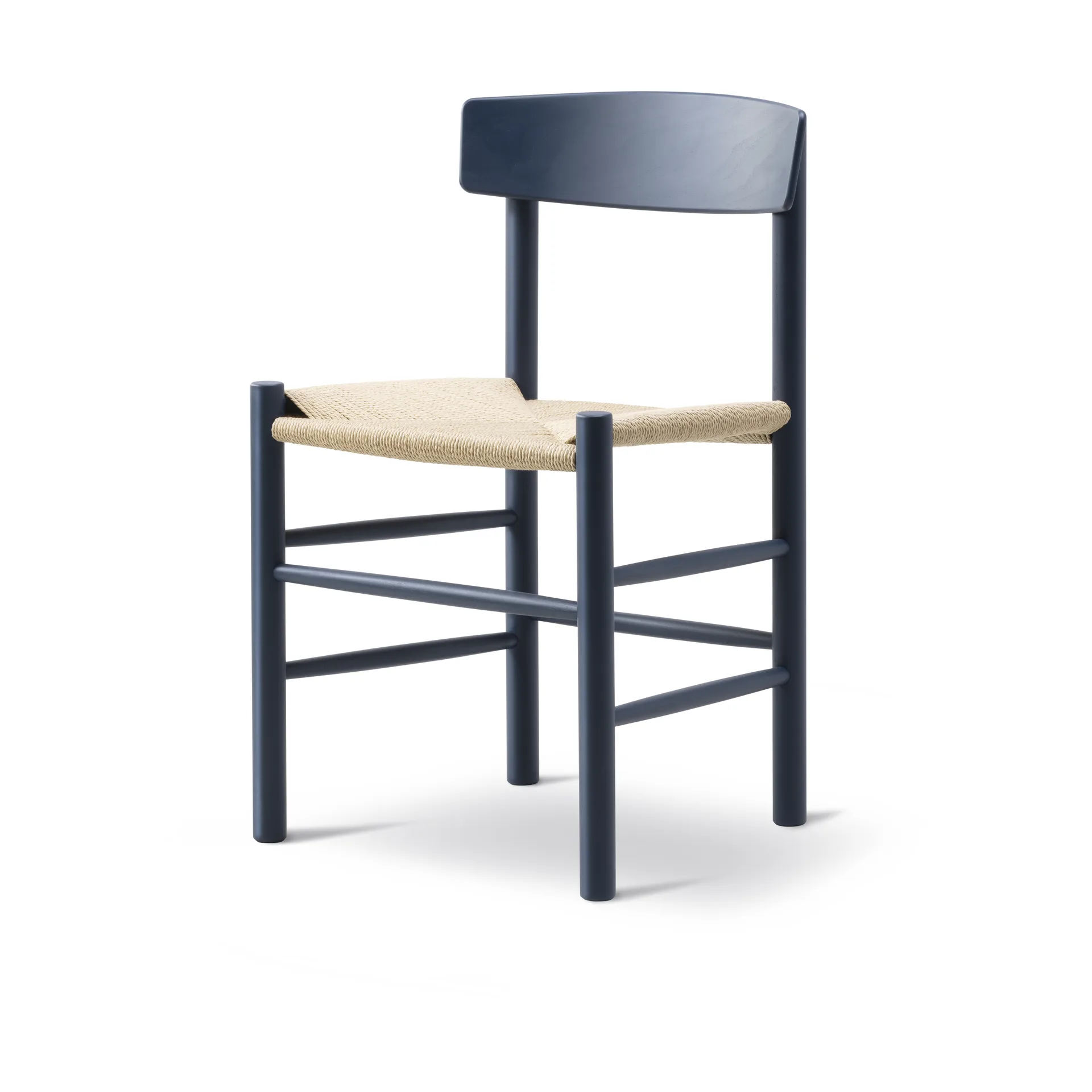 J39 stoel, Indigo blue – gevlochten natuur Fredericia Furniture