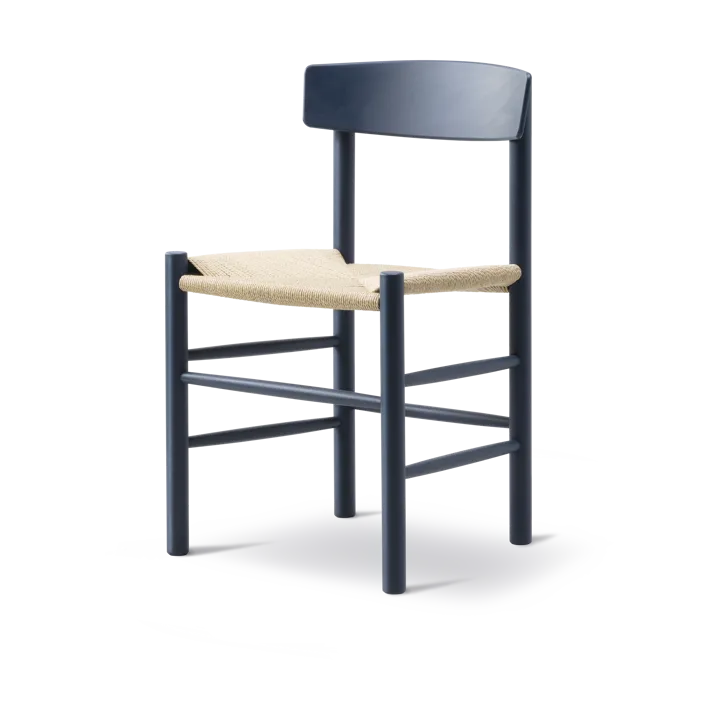 J39 stoel - Indigo blue – gevlochten natuur - Fredericia Furniture