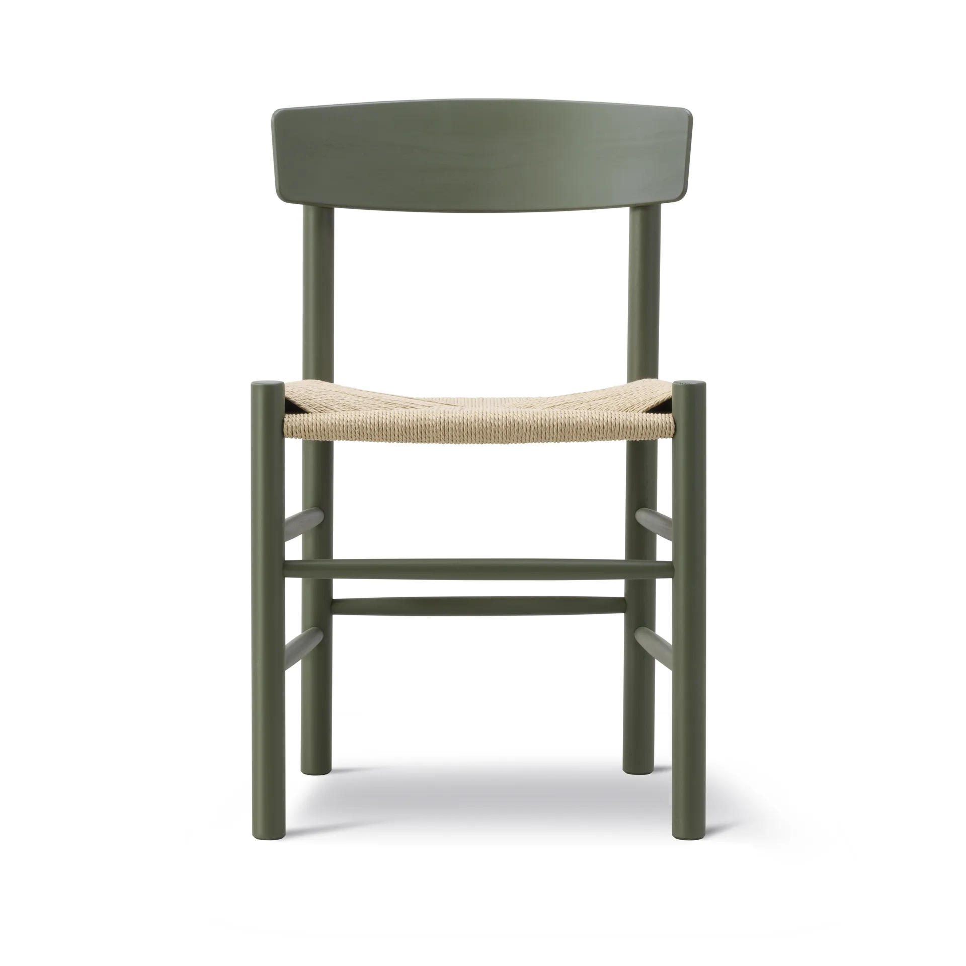 J39 stoel, Khaki green – gevlochten natuur Fredericia Furniture