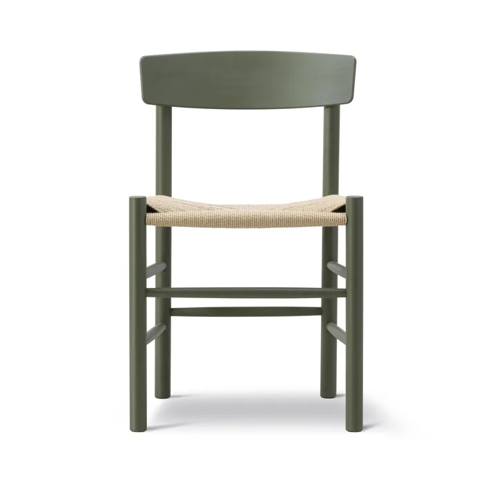 J39 stoel - Khaki green – gevlochten natuur - Fredericia Furniture