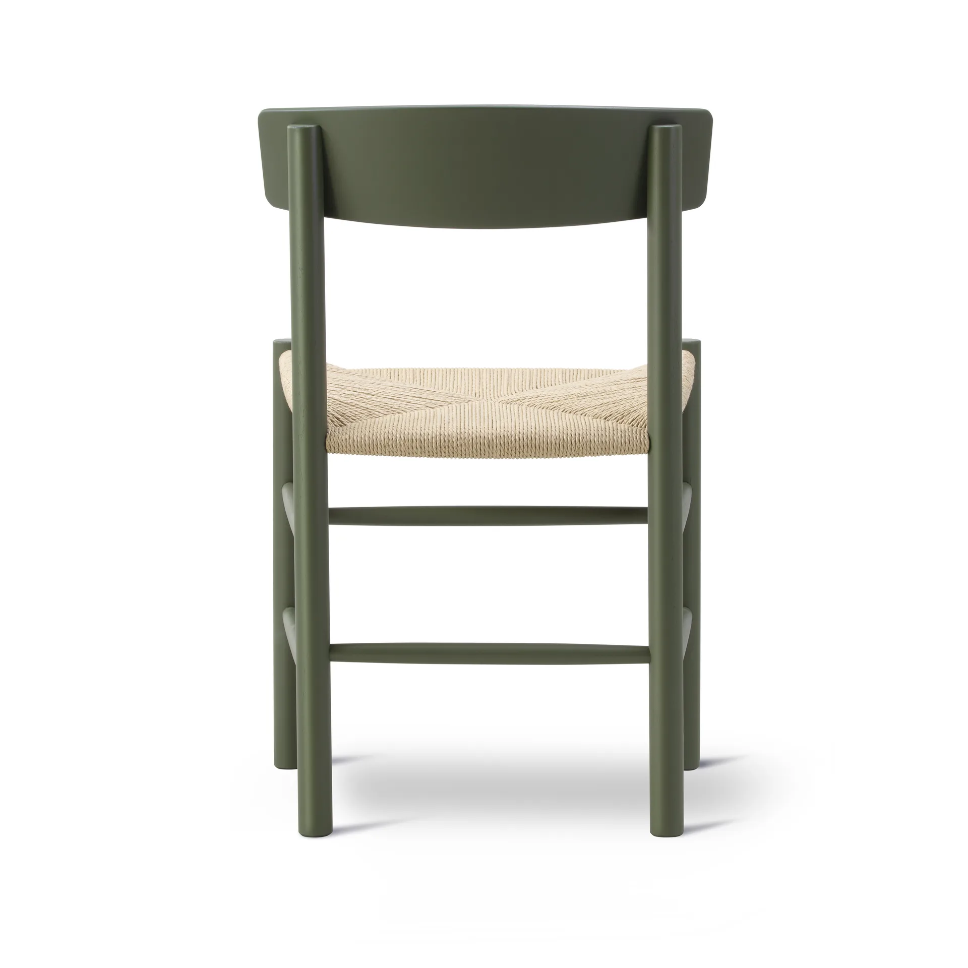 J39 stoel, Khaki green – gevlochten natuur Fredericia Furniture